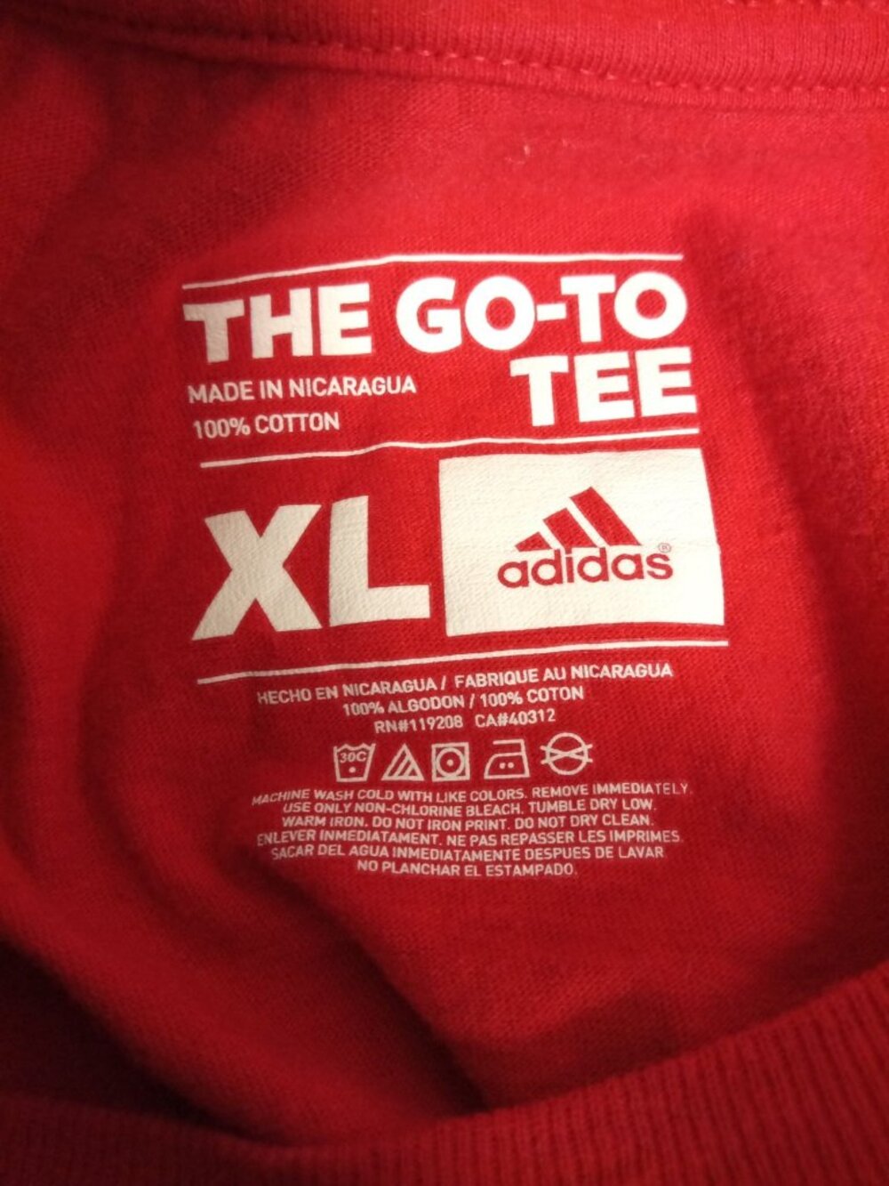 Adidas Men's Red Detroit Red Wings 'Abdelkader' T-Shirt SZ XL - Picture 3 of 3